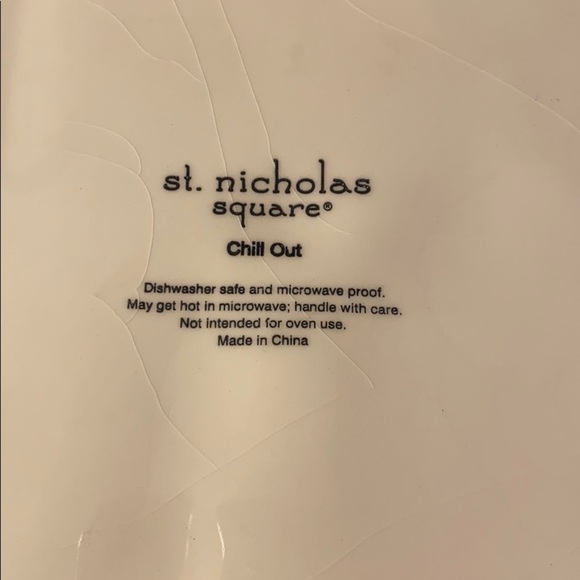 St. Nicholas Square Snowman Ceramic Platter 11" Winter Chill Out Holiday Decor - Picture 3 of 7